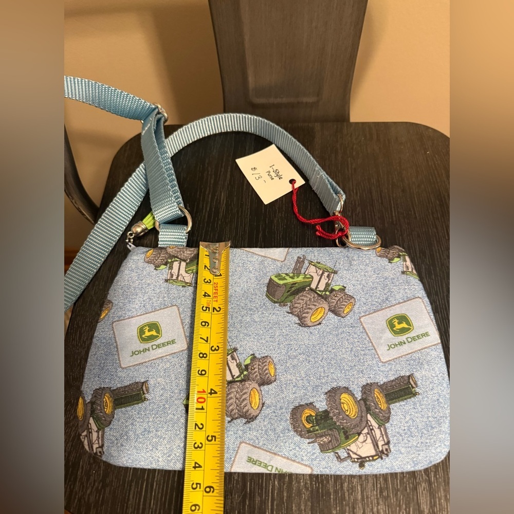 John Deere Tractor Print Crossbody Bag Blue Adjustable Strap - Picture 7 of 7